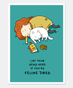 Feline Tired Print