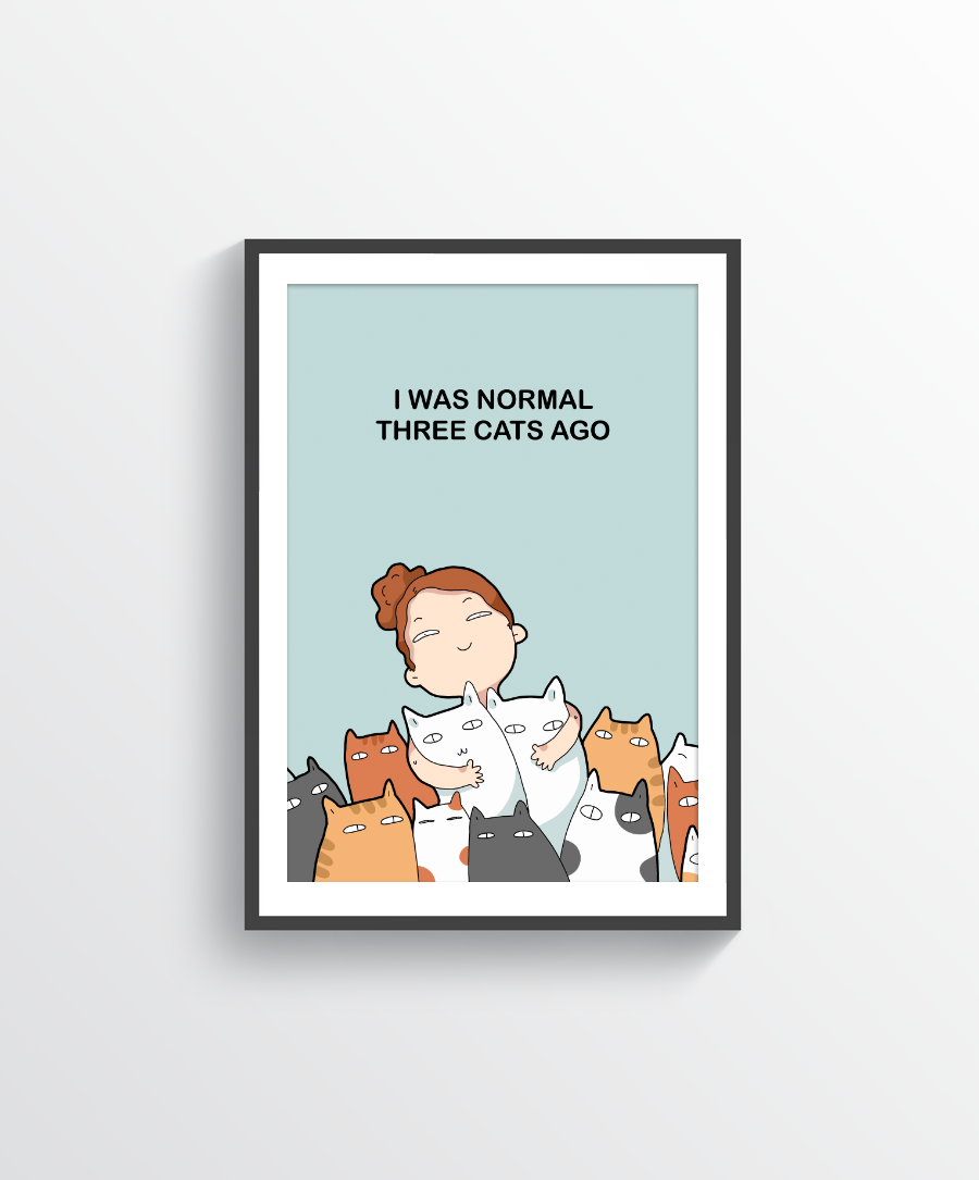 Three Cats Ago Print