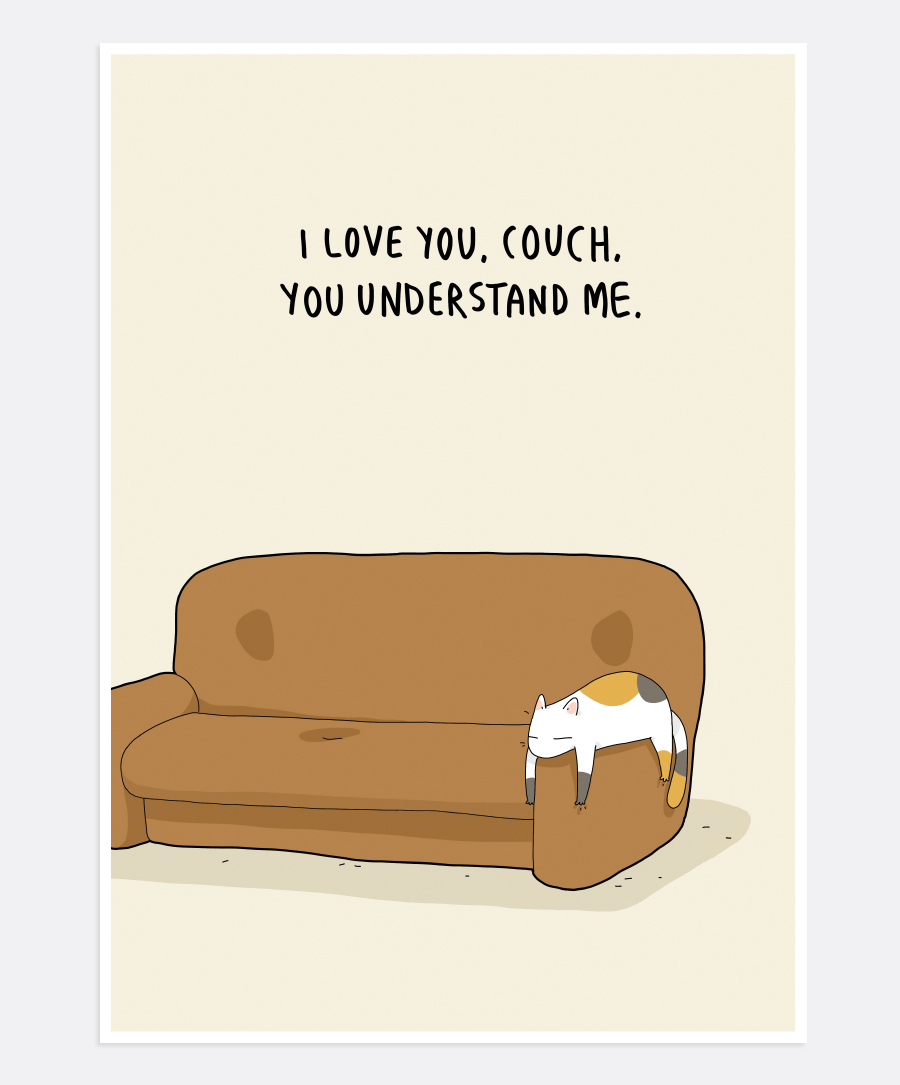 I Love You Couch Print