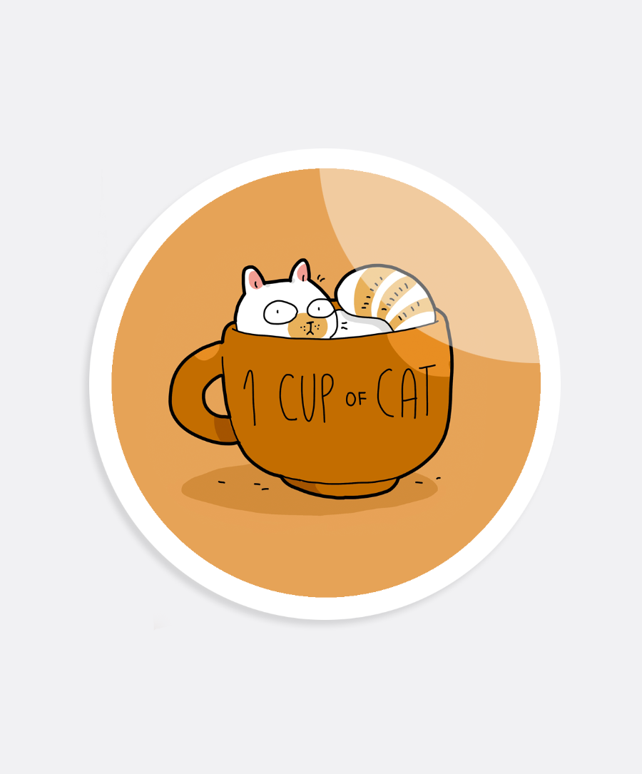 Cup Of Cat Sticker