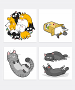 A Set of Cats Stickers